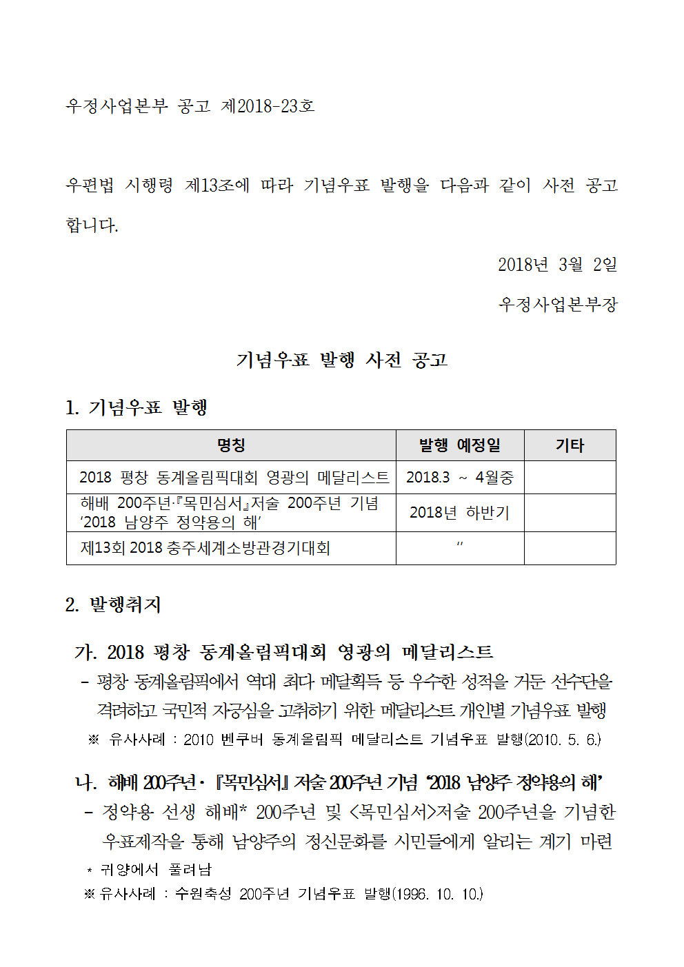 기념우표발행 사전공고(제2018-23호)001.png