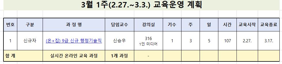 시간표